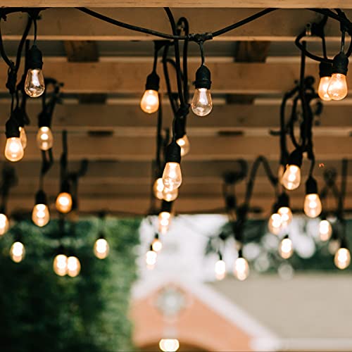 Philips 29 Ft Outdoor String Lights With 15 Clear Incandescent Bulbs & Black Wire - Durable & Weatherproof - Hanging Decor For Parties, Weddings, Backyards, Decks, Patios - Vintage-Style Edison Bulbs #TOP3
