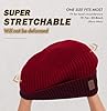 Wmcaps Classic Knit Beanie - Unisex Winter Hat with Thermal Fleece Lining, Gifts for Men/Women/Dad (Red+Black) #2