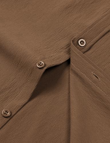 Image of JEMITOP Mens Stretch Wrinkle Free Texture Shirts