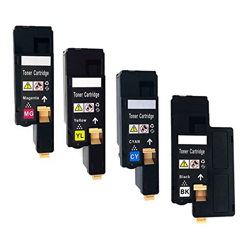 LiC-Store 4X(1Black, 1Cyan, 1Magenta, 1Yellow) Combo Set Toner Cartridges Compatible for Dell Color C1660 C1660W C1660cnw Printers (1 Black/ 1 Cyan/ 1 Magenta/ 1 Yellow)