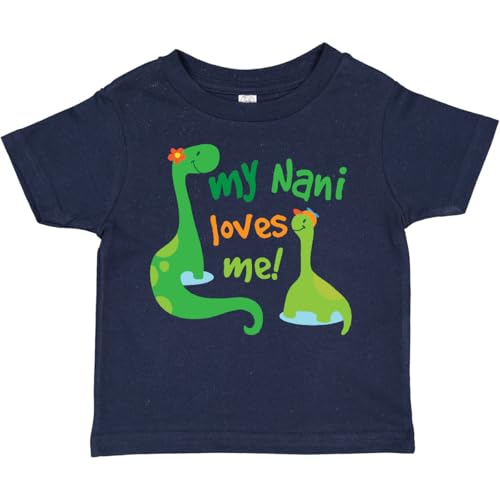 inktastic My Nani Loves Me Grandson Dinosaur Toddler T-Shirt 2T Navy Blue 205cb