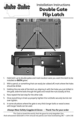 Double Gate Flip Sentry Gate Latch-Flip Latch, Latches Two Gates Together & Can Be Padlocked For Added Security-Heavy Duty Double Gate Latch Is Powder Coated Black & Has Bolt Gate Hardware #TOP5