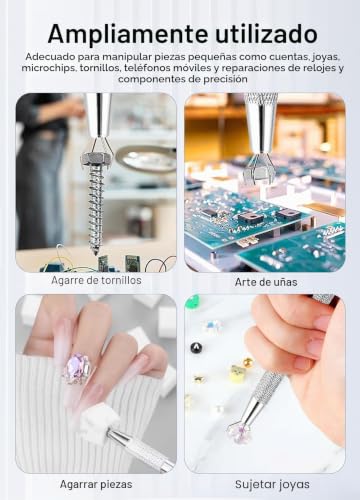 Miniatura 7 de Forevat 3 Piezas De Pinza Para Piercing Para Bolas, Herramienta De Piercing Con Bolas, Juego De Herramientas De Piercing, Con 4 Garras Para Atrapar Piedras Preciosas, Para Joyas, Perlas, Relojes