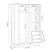 Habitdesign Armario Ropero de Tres Puertas y Tres Cajones, Color Blanco Artik,...