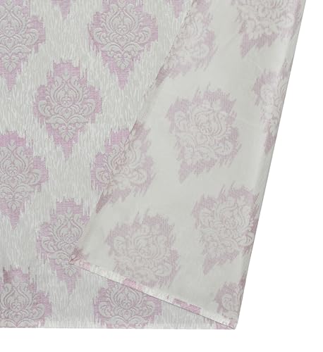Image of Yarnis Polyester Damas Printed Room Darkening Curtains 5 Feet Long Set of 2 for Door & Windows Living Room, Lavender, Parda