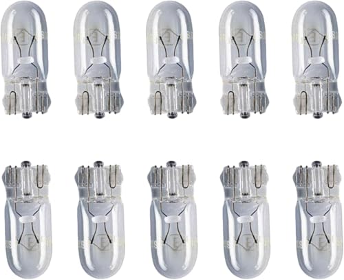 Image of SELMORA 501 Bulbs W5W 10 Pack – 12V 5W W5W Side Light Bulbs for Cars | T10 501 Interior & Number Plate Light Bulbs | Long-Lasting Bright Car Replacement Bulbs