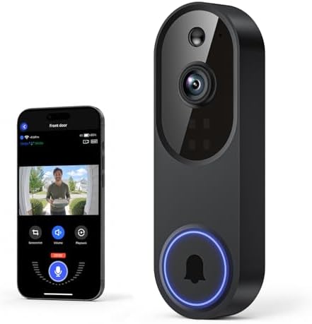 1080p Wireless Doorbell Camera Without Receiver, AI Human Detecti...