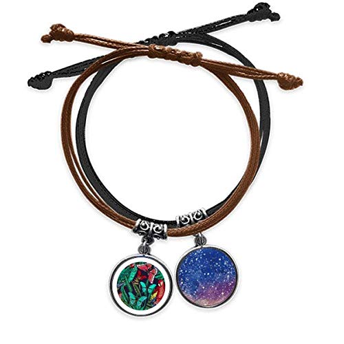 Pulsera de cuerda de mano con dijes botánicos acabados de alta calidad