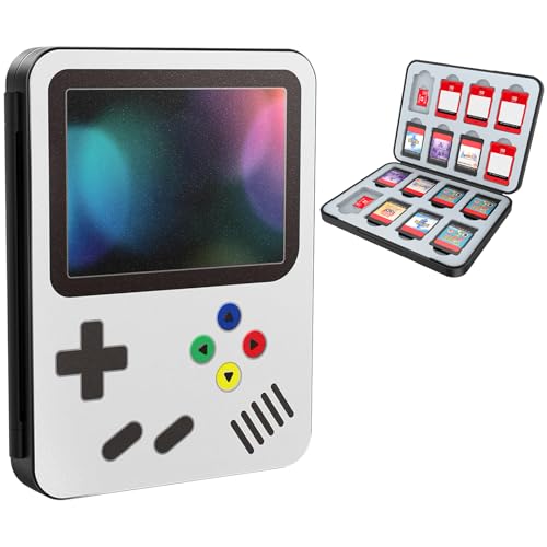 Image of HEIYING Game Card Case for Nintendo Switch, Switch Lite, OLED - Custom Pattern Design, 16 Game Card Slots, 16 Micro SD Card Slots, Magnetic Clasp, ABS Plastic & Silicone Protection