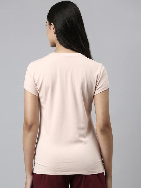 Image of Enamor Short Sleeve Crew Neck Regular Length Basic Crew T-Shirt - Slim Fit, Soft and Breathable Stretch Cotton - E147