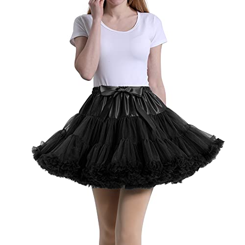 Women's Elastic Waist Chiffon Petticoat Puffy Tutu Tulle Skirt Princess Ballet Dance 50S Pettiskirts #TOP3
