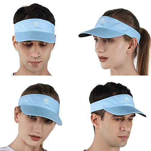 Highterton Visors For Women - Wind Tunnel Designed Sun Visor, Ultra-Lightweight Visor For Men - Ideal For Golf, Tennis, And Running - Unisex Design Sky #TOP3