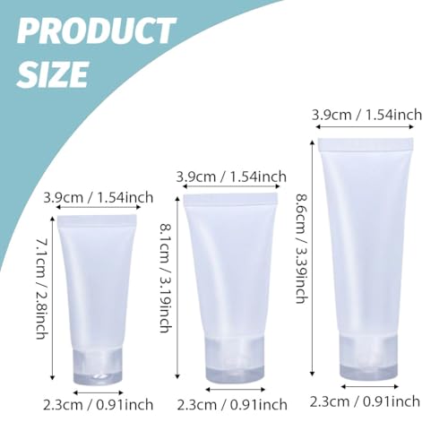 BDEPSTR Leere Tuben zum Befüllen,6 Stück Reiseflaschen zum Befüllen,Reiseset zum Befüllens,Reiseflaschen Set,für Shampoo, Spülung und Lotionen(15/20/25ml)