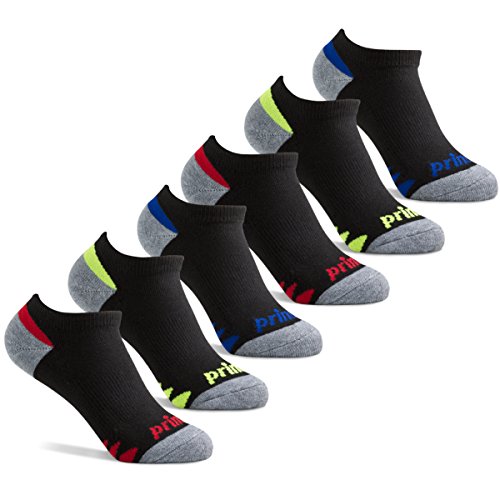 Prince Boys' Low Cut Athletic Socks for Active Kids (6 Pair Pack) (9-2.5 (Little Boys), Black)