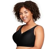 Glamorise Damski biustonosz sportowy Plus Size MagicLift bez fiszbin 1006, Czarny, 105B