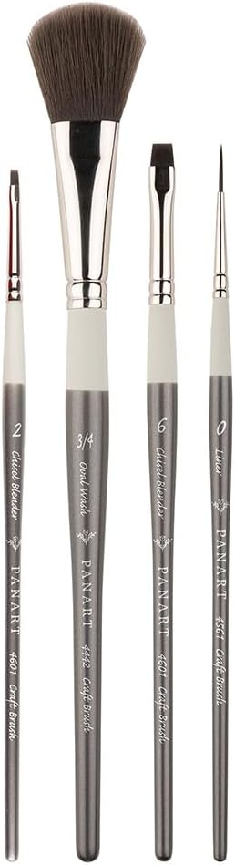 Pan Art Synthetic Brush Set No.00-06 | All-Round Artist Paint Brushes - 4 Piece Set