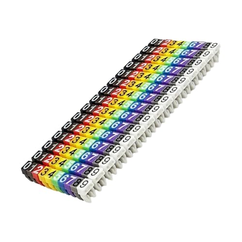 Image of Flylin 200Pcs Clip on Wire Markers, 0-9 Coded Cable Labels 1.5mm²
