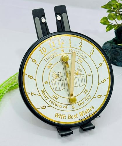 THOR INSTRUMENTS Garden Sundial Compass Happy Birthday Sundial Compass Gift Idea Makes a Great Gift for him, her or for Home Decor and Office