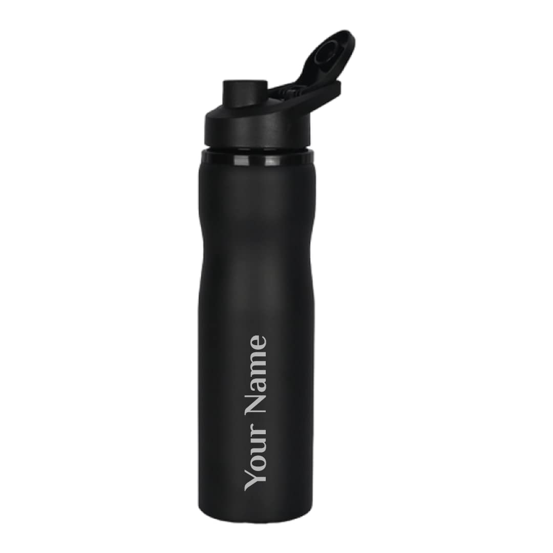 Giftana Personalized Water Bottle with Name, Steel Bottle 750ml, Customized Sipper Sports Water Bottle, Personalized Gifts for Boyfriend, Diwali Gifts, Diwali Corporate Gifts for Employees (Black) (B0C348BSK9) Amazon Price History, Amazon Price Tracker