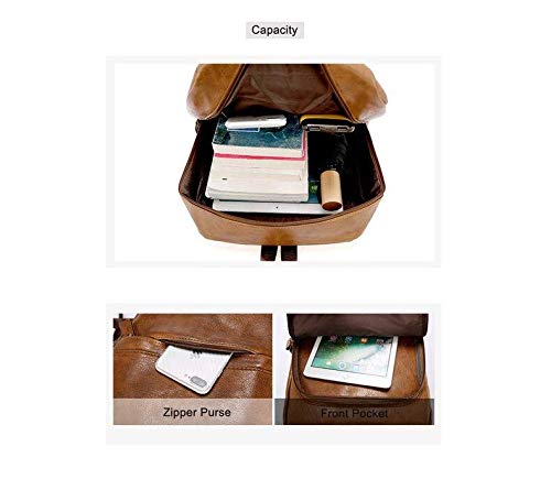 Mochila Masculina Couro Computador Impermeavel Estilosa (MARROM-ESCURO)