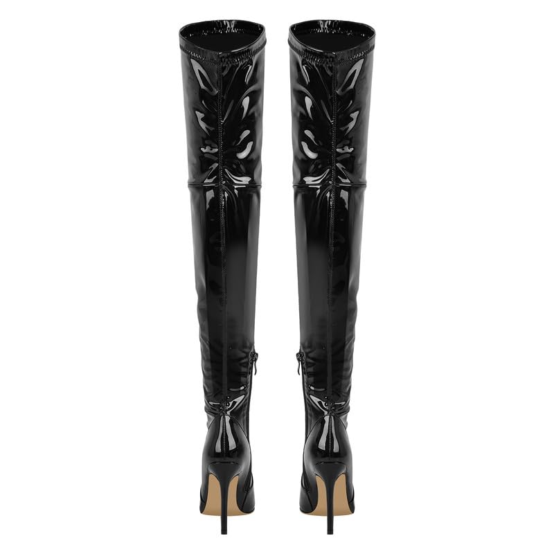 blingqueen Stivali da donna sopra il ginocchio con tacco alto elasticizzato
