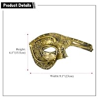 OIDEA Herren Karneval Maske Halbmaske: Steampunk Metall Roboter Venedig Karnevalsmaske für Halloween und Maskenbälle Festliches Gesichtsmaske Kostüm in Gold für Partys – Ansicht 2