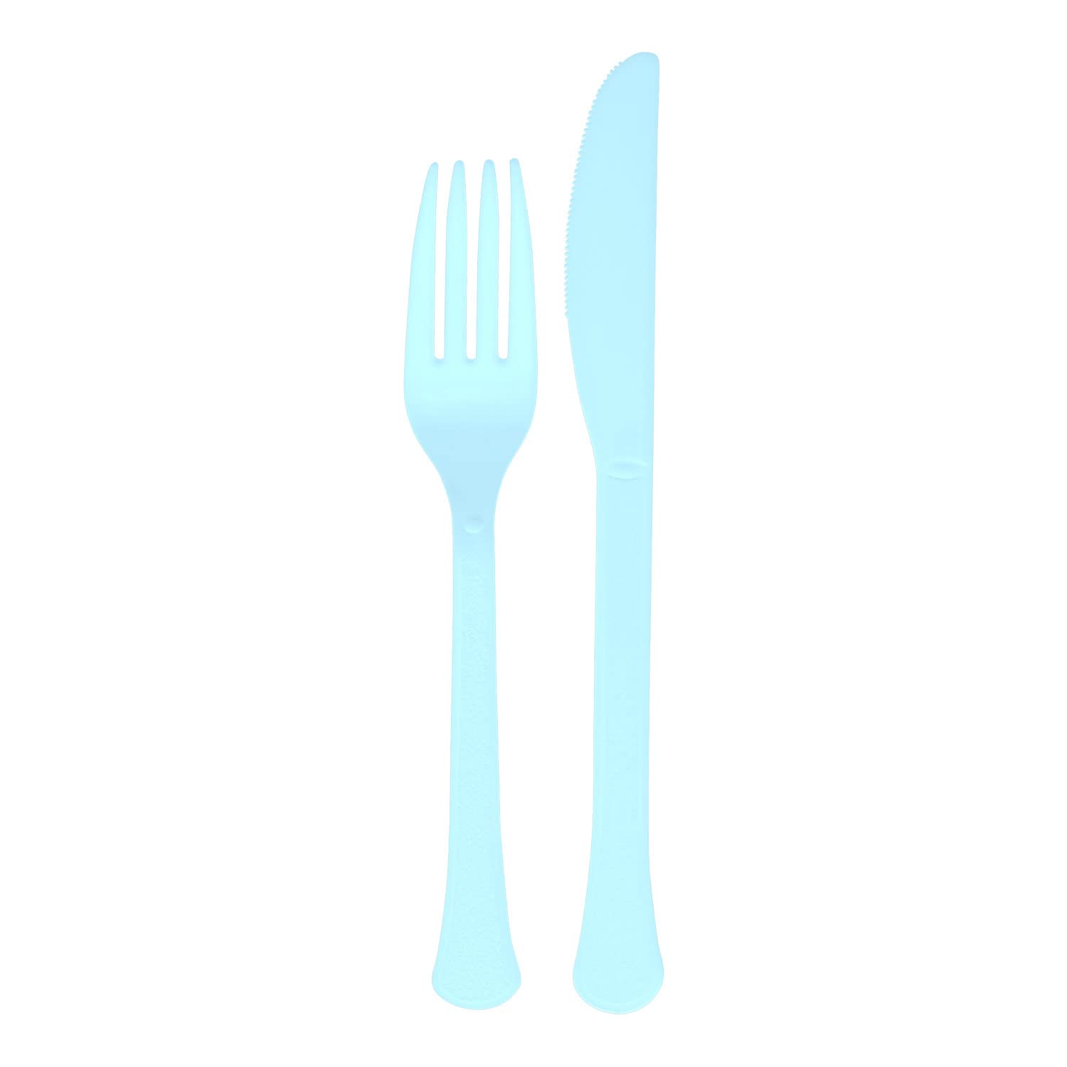 Amscan 9915411-218 - Clear Sky Blue Eco-Friendly Dishwasher Safe Mixed Cutlery - 24 Pack, Himmelblau