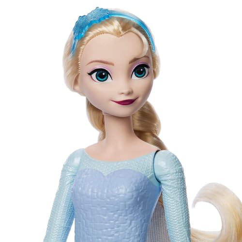 Mattel Disney Die Eiskönigin Elsa Modepuppen-Set, Spin & Reveal mit 11 Überraschungen, darunter 5 Accessoires, 5 Sticker und eine Szene zum Spielen, vom Disney-Film inspiriert, JBG59