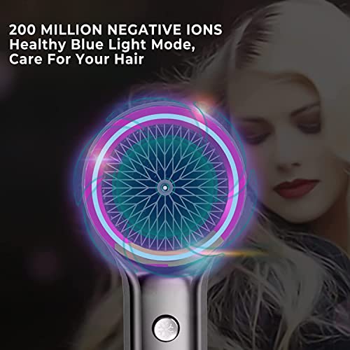 Hair Dryer With Diffuser 200 Million Ionic Blow Dryer 1300W Portable Hairdryer Fast Drying 4C Thick Curly Hair With No Damage Contain 2 Nozzles For Home Salon Travel, 2 Heating And Cool Button #TOP5