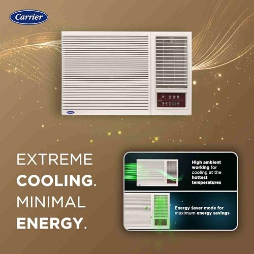 Image of Carrier 1.5 Ton 5 Star Inverter Window AC(Copper,High Density Filter for Dust Filtration, 2Way Air Directional Control, ESTRA Fxi,CIW19SC5R35F0,White)
