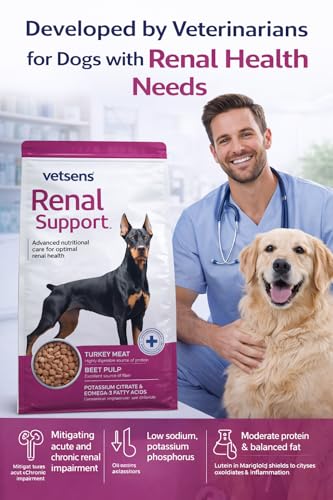 Image of Vetsens Renal Support Dog Food, Advanced Nutritional Care for Optimal Renal Health, Turkey Meat with Beet Pulp, 2 kg