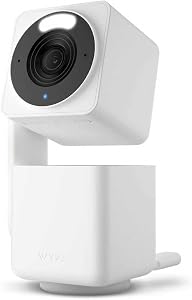 Wyze Cam Pan v4 Smart Home Security Camera 360° Pan/Tilt/Zoom, Indoor/Outdoor Use, Baby & Pet Monitoring, Night Vision, Compatible with Alexa & Google Assistant, White