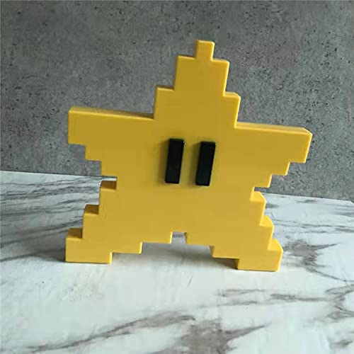 Ync Star Tree Topper For Christmas,Retro Super Mario Star Unique Design 3D Pixel Style ,Rustic High-End Outdoor Decoration,Funny Christmas Tree Toppers-Yellow #TOP6