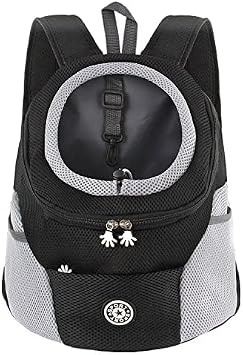 M MUNCASO Dog Carrier Backpack Small Pet Travel Bag Puppy Pet Front Pack with Breathable Head-Out Design and Waterproof Bottom Airline Approved for Outdoor Hiking Travel M,Black