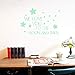 Nursery Wall Decals Glowing Words Stickers - WE Love You to The Moon and Back - Words Glow in The Dark with Stars Around Wallpaper for Kids Bedroom Ceiling