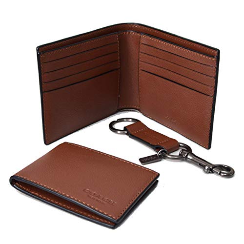 【新品】コーチCOACH メンズレザーストライプ二つ折り財布　IDケース付 Amazon.co.jp: [コーチ] メンズ レザー 二つ折り財布+カード