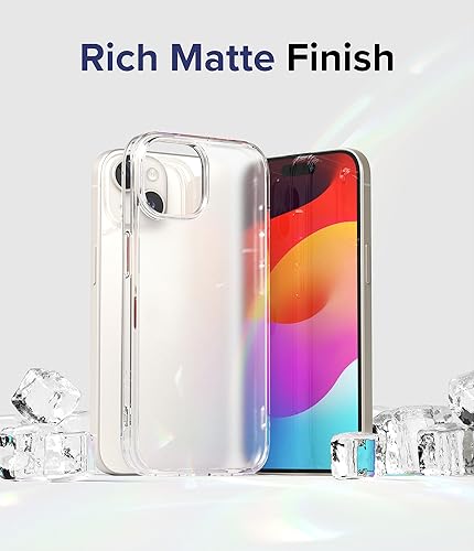 Image of Ringke Fusion Matte Compatible with iPhone 15 Case Cover Anti Fingerprint Hard Back Soft Flexible TPU Bumper Scratch Resistant Natural Form iPhone 15 Back Cover - Matte Clear