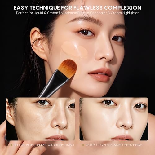 AINOCHI Flat Foundation Brush for Liquid Cream Makeup Applicator — view 6