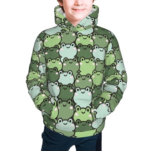 Cute Frog Cartoon Kids Pullover Hoodies Boys Sweatshirts Girls Athletic Clothes with Pocket2