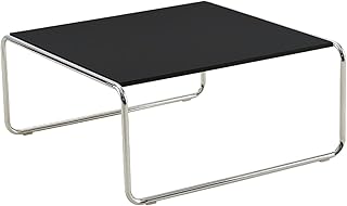 Moderno juego de mesa auxiliar rectangular con altura ajustable de madera y patas de metal, mesa central apilable para sala de estar y dormitorio, color blanco, 80 x 80 x 37 cm