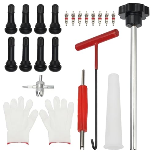 Image of X4XZ 51025 Quick Change Tire Valve Tool Kit with TR413 /TR414,Tire Valve Stem Core Quickly Replacement Tool Kit for Replacing Leaky Valves in Cars,ATVs,Trucks, etc. 23PCS