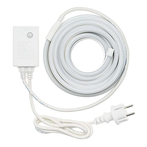 STRISCIA STRIP LED NEON FLEX TUBO NEON 5 METRI DC 12V IMPERMEABILE DA ESTERNO IP65 MODELLABILE Bianco Caldo 3000K