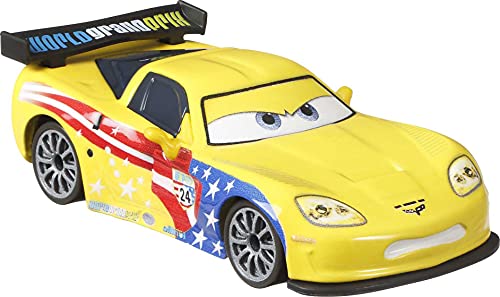 Disney Car Toys Die-Cast Jeff Gorvette, 1:55 scale Fan Favorite Character Vehicles for Racing and Storytelling Fun, Gift for Kids Ages 3 Years and Older