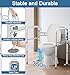 Toilet Safety Rails for Seniors (350 LBS), Adjustable Toilet Safety Frame for Elderly and Disabled, Foldable Handicap Toilet Assistance Rail Fits Most Toilets, White