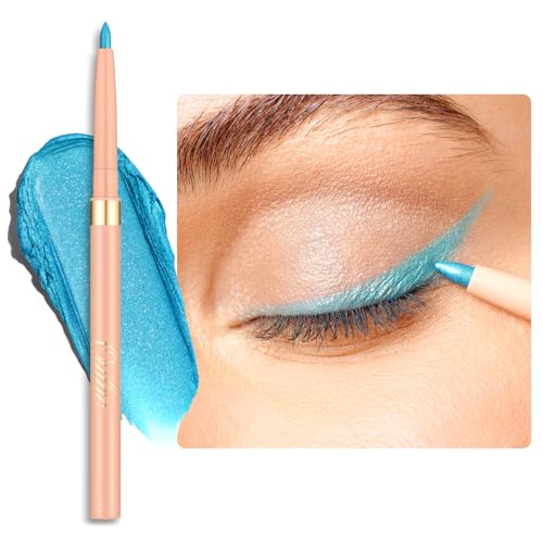 OULAC Delineador de ojos Azul resistente al agua, resistente a las manchas, eyeliner mate que dura 24 horas+, lápiz de ojos giratorio de seda de alta pigmentación, vegan 15
