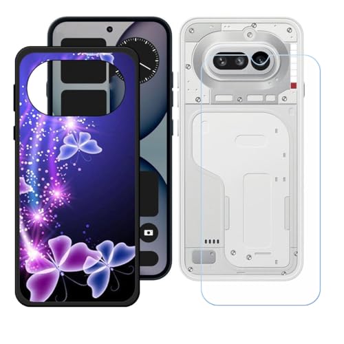 BMPNLSZ �K�p Nothing Phone 4A�p+HD�����K���X�ɓK�����ėpTPU�P�[�X�A�V���J�Q���P�[�X�o���p�[�ی�o�b�N�P�[�X-Nothing Phone 4A�p�ɓK����9�d�x�X�N���C�u�h�~�X�N���[���v���e�N�^(6,78") - WZ25