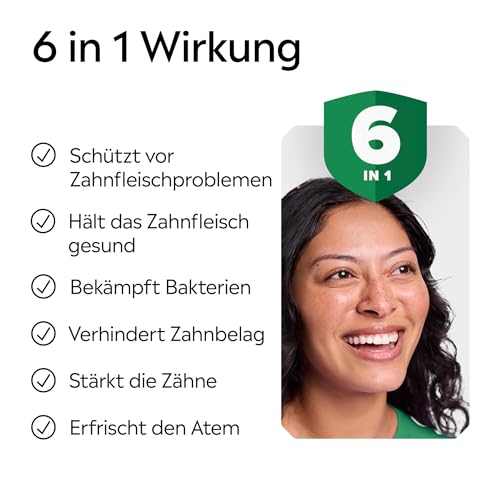 LISTERINE Total Care Zahnfleisch-Schutz 500 ml, schützende Mundspülung gegen Zahnfleischprobleme mit 6 in 1 Wirkung, antibakterielles Mundwasser stärkt die Zähne, bis zu 24h frischer Atem