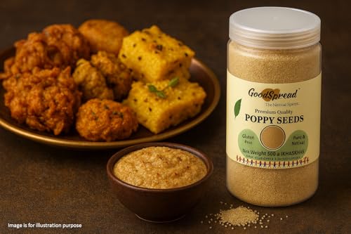 Image of GoodSpread Organically Grown Nutrient-Packed White Poppy Seeds 1 Kg (Posto Dana) - Pure and Natural Khaskhas