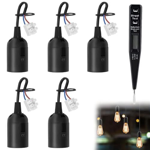 Bases de Lámpara E27,Adaptador de Bombillas E27,Portalamparas Casquillo E27,Casquillos para Bombillas E27,Casquillos para Bombillas E27 con Cable,Portabombillas Portalámparas E27