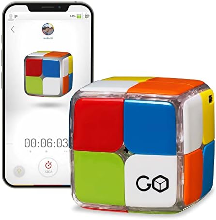 GoCube 2x2 - The First Ever 2x2 Connected Cube That Allows You to Learn How to Solve The Cube! App-Enabled STEM Puzzle That Fits All Ages and Capabilities. Free App.